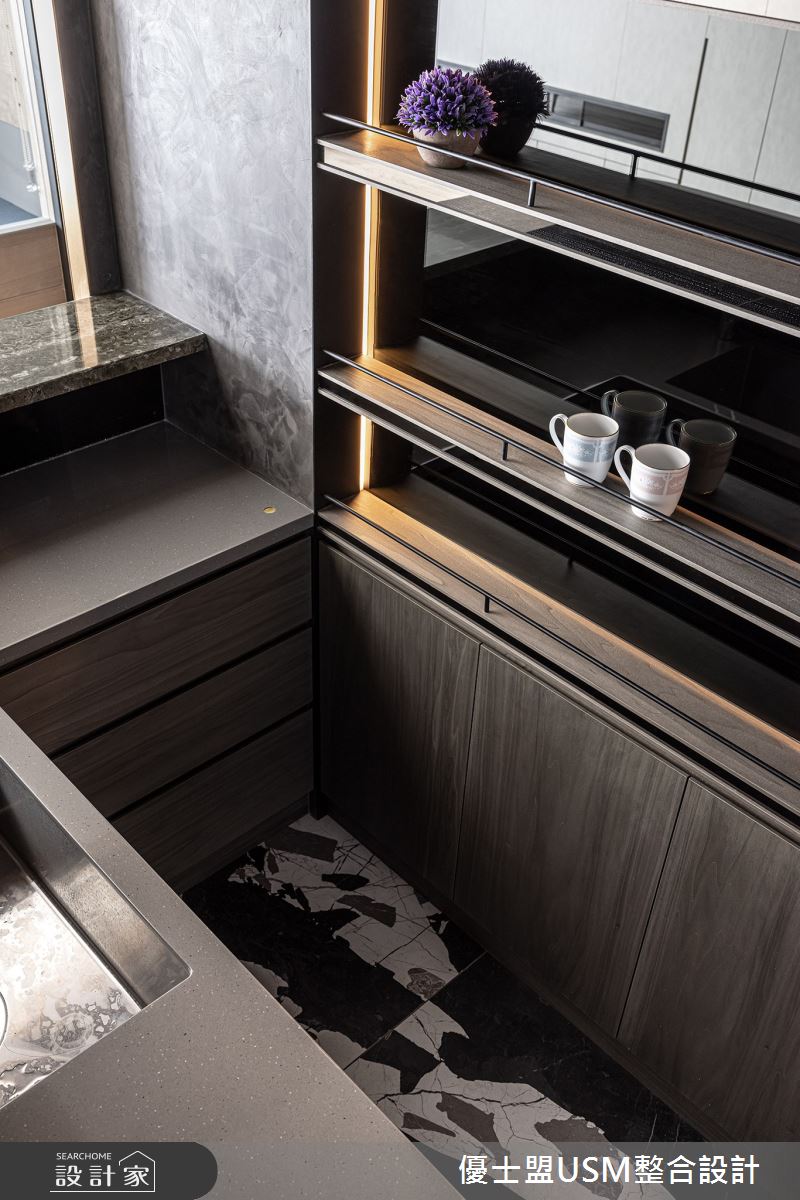 33坪預售屋＿現代風廚房案例圖片＿優士盟整合設計有限公司＿優士盟_31.台北預售屋33坪現代風之21