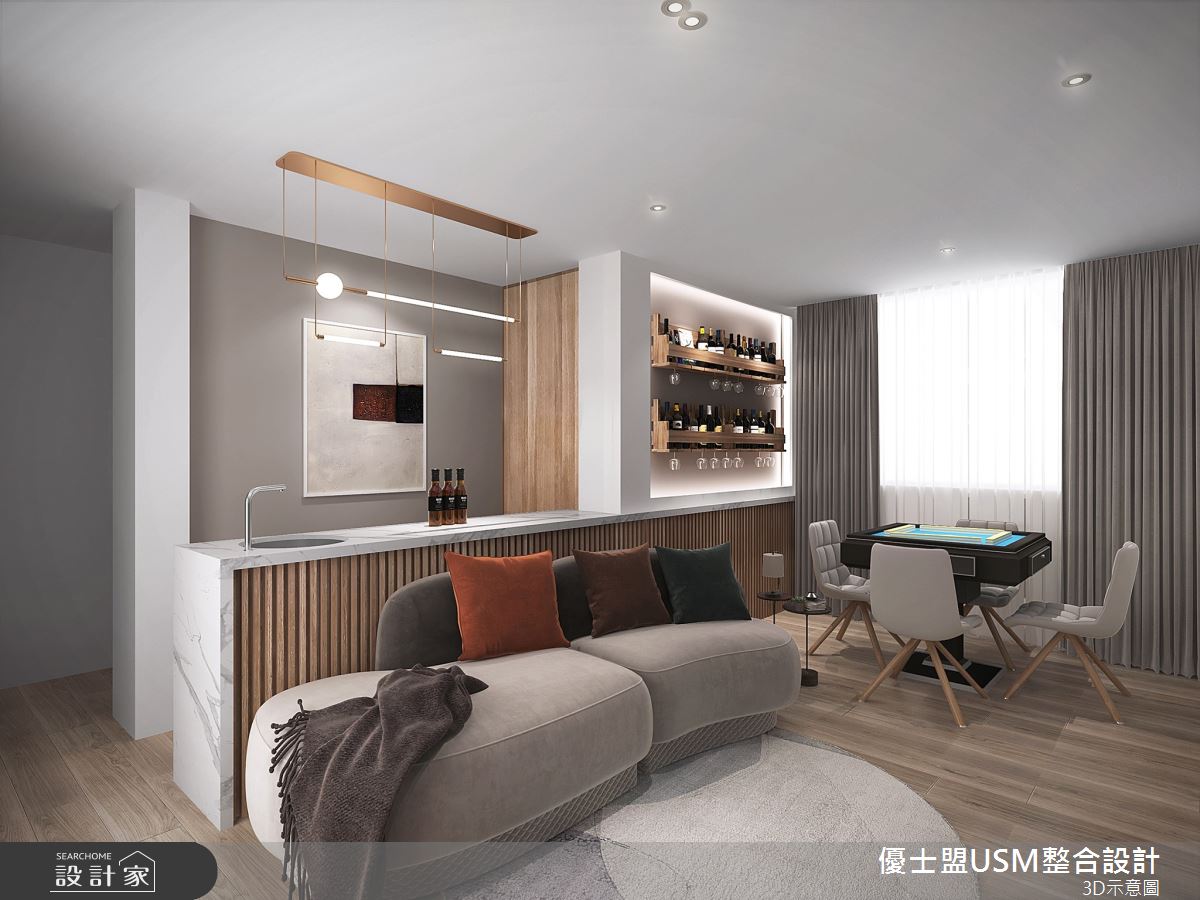 85坪新成屋(5年以下)＿現代風客廳吧檯中島案例圖片＿優士盟整合設計有限公司＿優士盟_32.花蓮85坪現代風之13