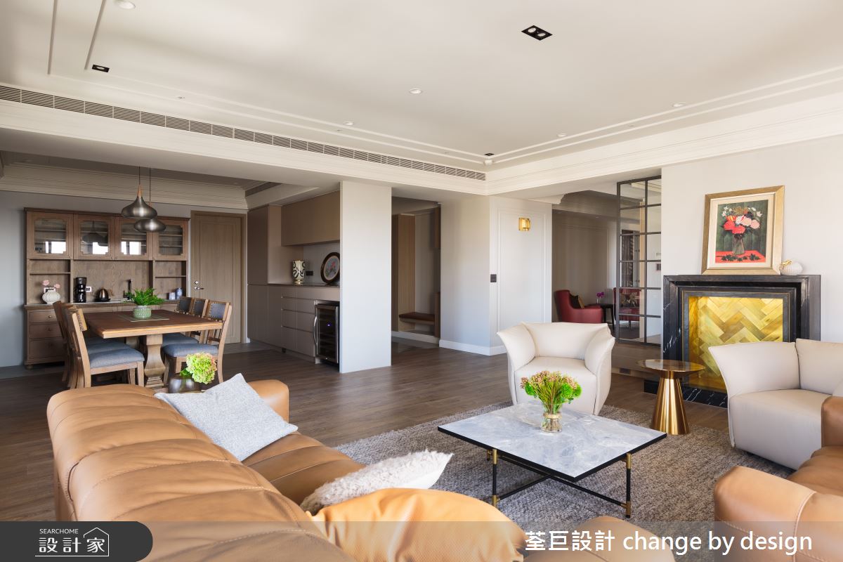 70坪新成屋(5年以下)＿美式風客廳餐廳案例圖片＿荃巨設計 change by design＿荃巨_22之5