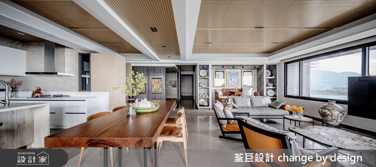 80坪新成屋(5年以下)＿簡約風客廳餐廳廚房中島案例圖片＿荃巨設計 change by design＿荃巨_27之2