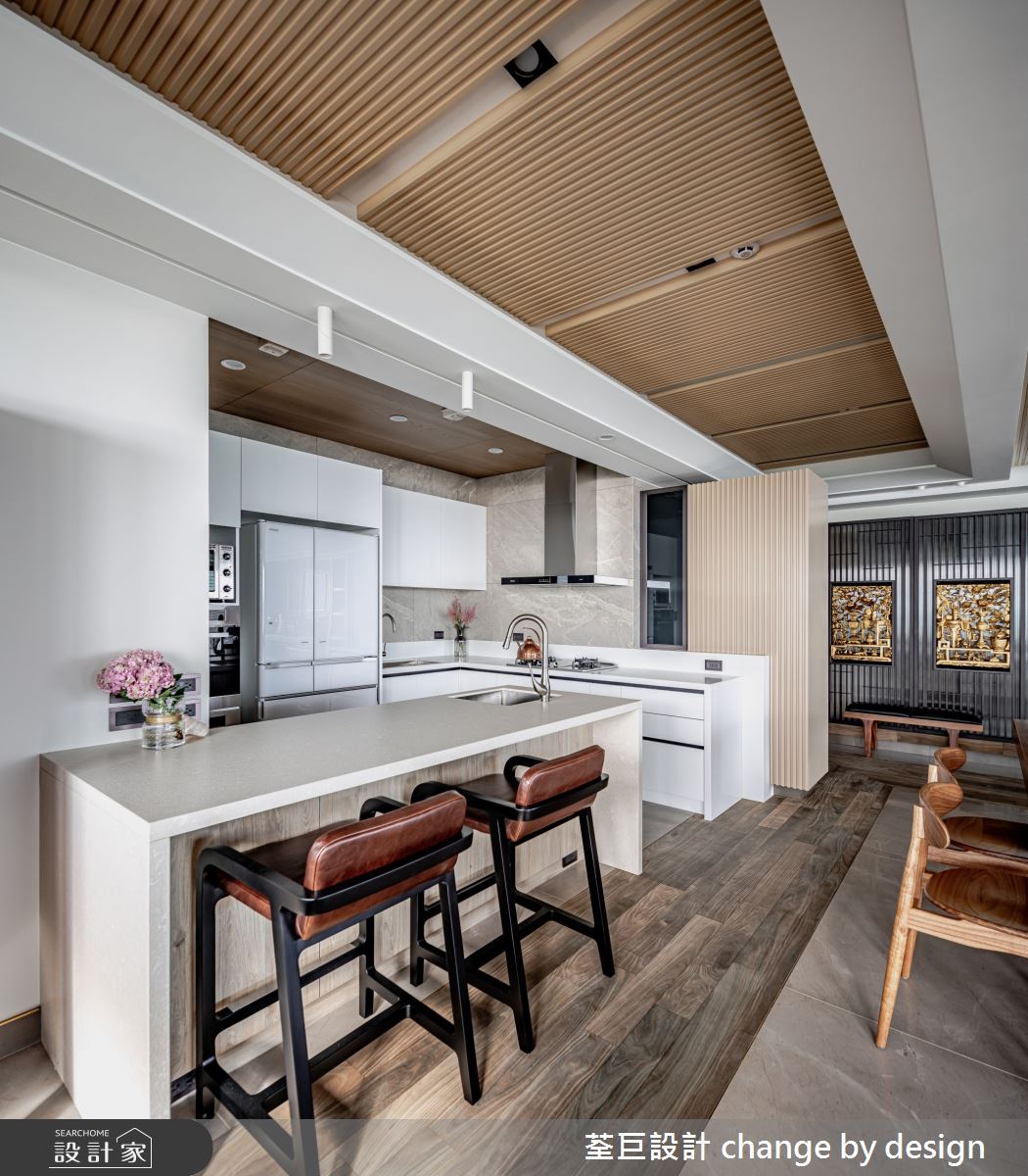 80坪新成屋(5年以下)＿簡約風廚房中島案例圖片＿荃巨設計 change by design＿荃巨_27之4
