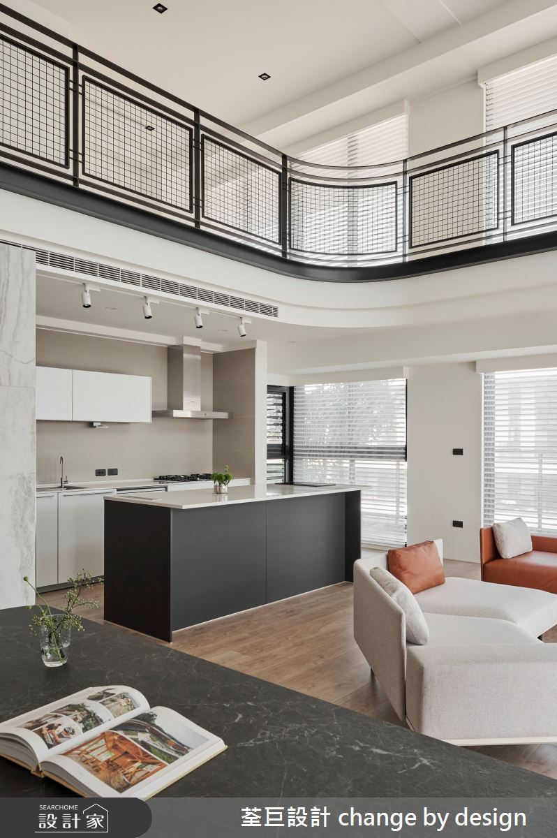 60坪新成屋(5年以下)＿混搭風客廳餐廳廚房中島案例圖片＿荃巨設計 change by design＿荃巨_30之7