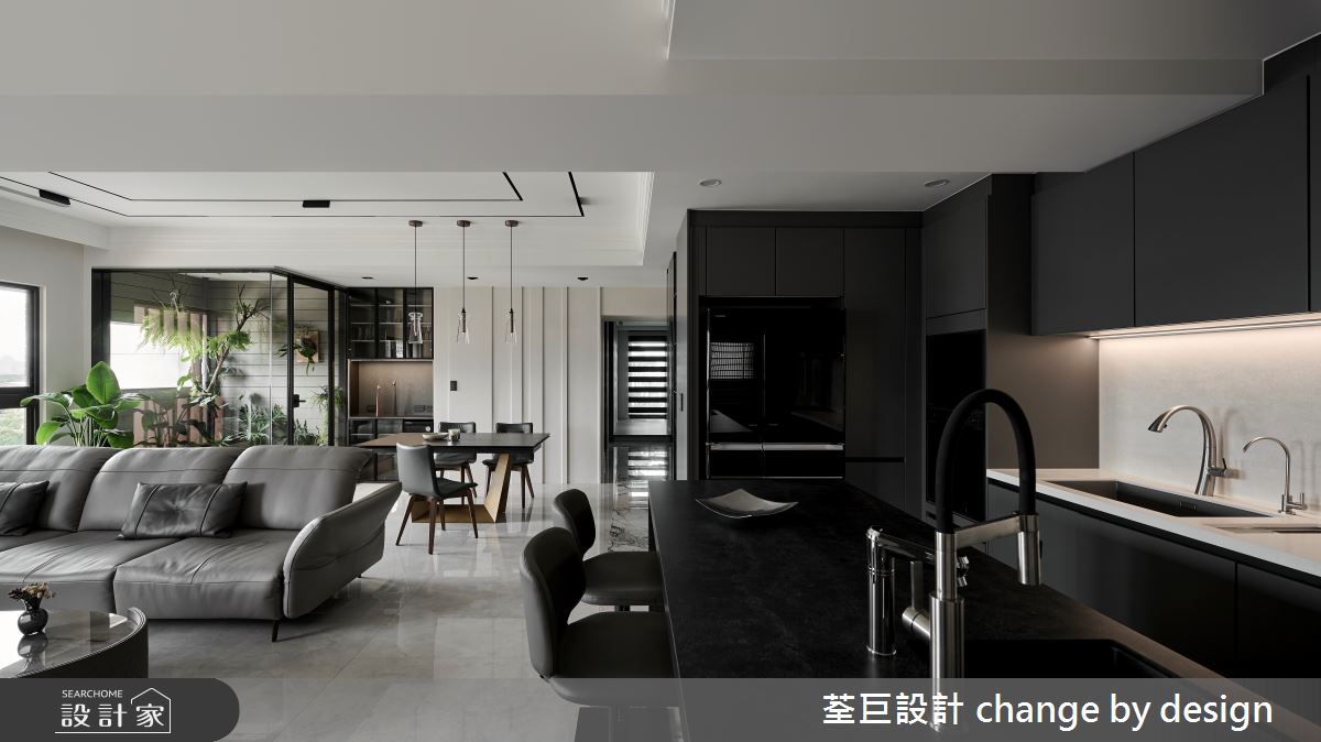 100坪新成屋(5年以下)＿現代簡約風客廳餐廳廚房中島案例圖片＿荃巨設計 change by design＿荃巨_36之3