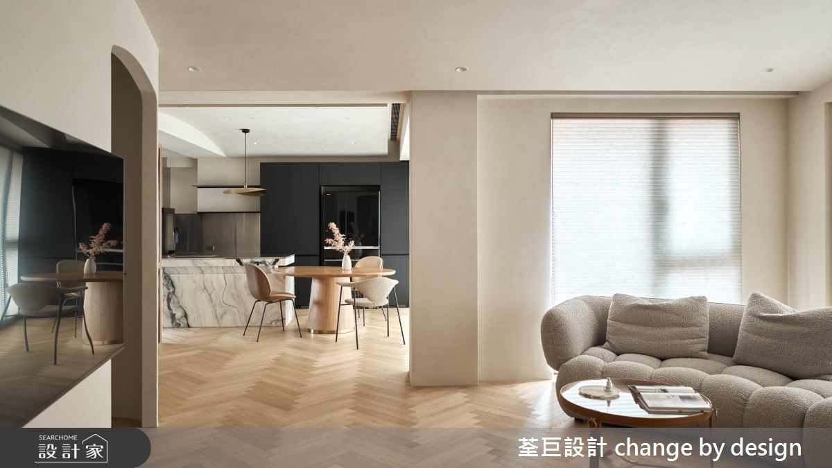 35坪新古屋(10年以下)＿混搭風客廳餐廳中島案例圖片＿荃巨設計 change by design＿荃巨_37之9