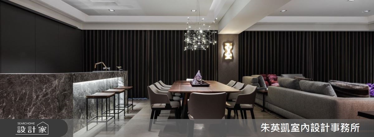 100坪新成屋(5年以下)＿現代風客廳餐廳吧檯案例圖片＿朱英凱室內設計事務所＿朱英凱_26之13