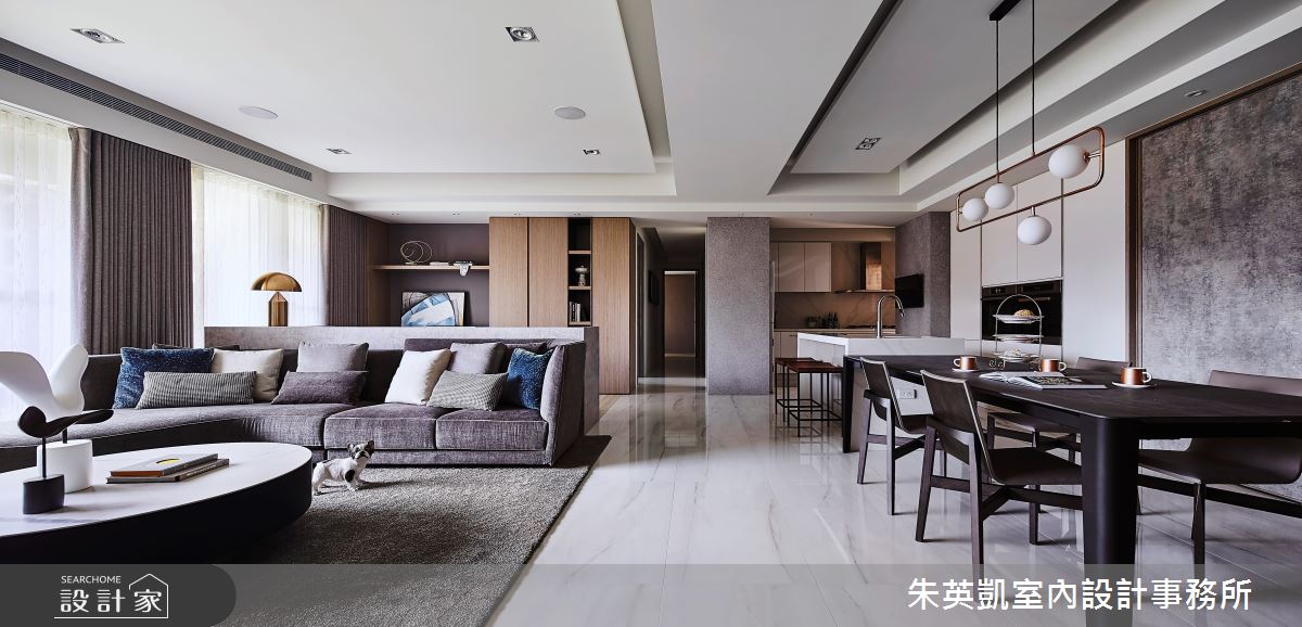 30坪新成屋(5年以下)＿現代風客廳餐廳廚房書房中島案例圖片＿朱英凱室內設計事務所＿朱英凱_37之2