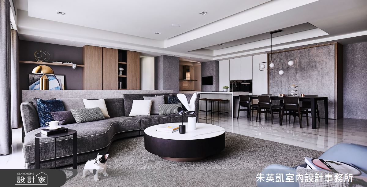 30坪新成屋(5年以下)＿現代風客廳餐廳書房中島案例圖片＿朱英凱室內設計事務所＿朱英凱_37之3