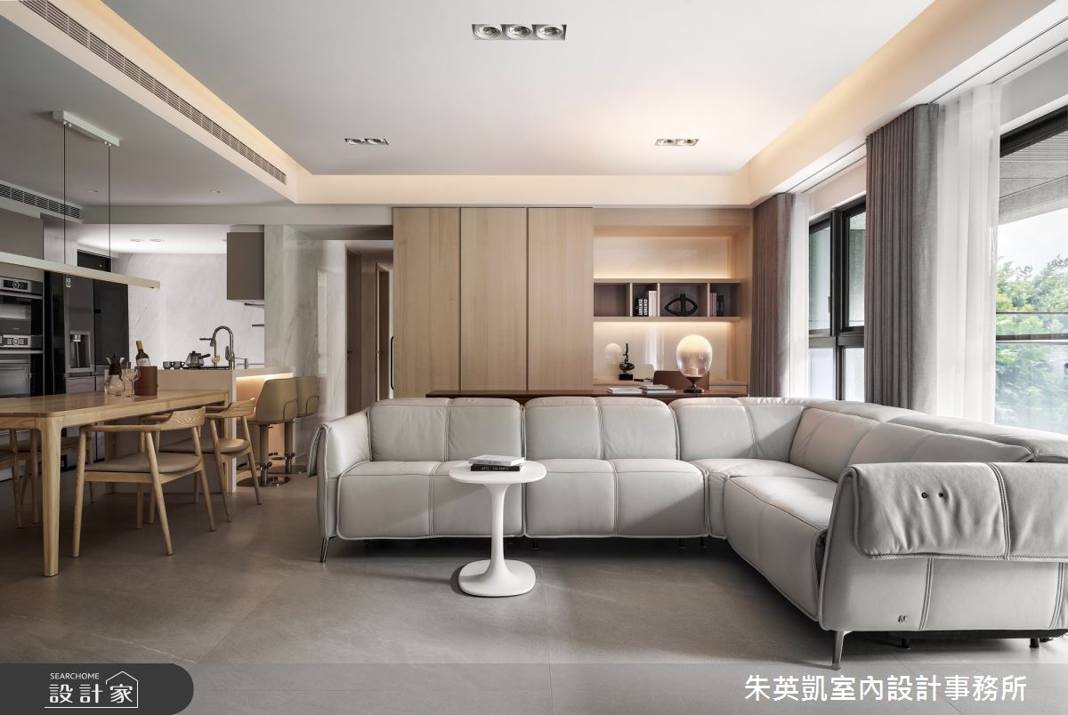 35坪毛胚屋＿現代簡約風客廳餐廳吧檯書房中島案例圖片＿朱英凱室內設計事務所＿朱英凱_44之11