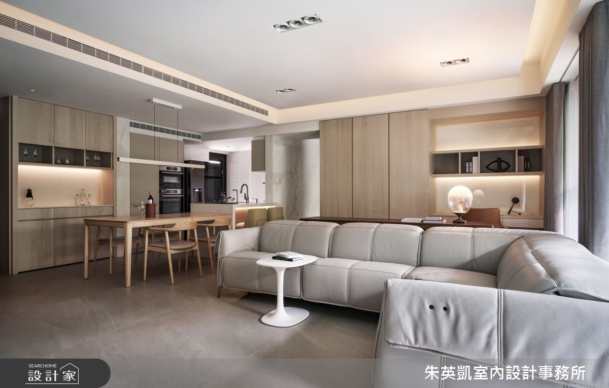 35坪毛胚屋＿現代簡約風客廳餐廳吧檯書房中島案例圖片＿朱英凱室內設計事務所＿朱英凱_44之9