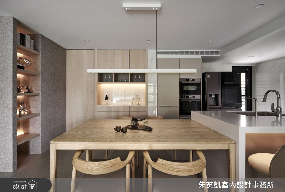 35坪毛胚屋＿現代簡約風餐廳吧檯中島案例圖片＿朱英凱室內設計事務所＿朱英凱_44之15