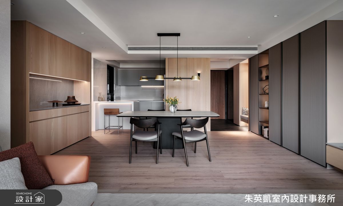 30坪新成屋(5年以下)＿現代風玄關客廳餐廳廚房中島案例圖片＿朱英凱室內設計事務所＿朱英凱_48之18