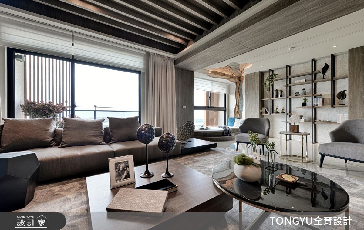 100坪新成屋(5年以下)＿現代風客廳臥榻案例圖片＿仝育設計＿仝育_11.海暮色之7