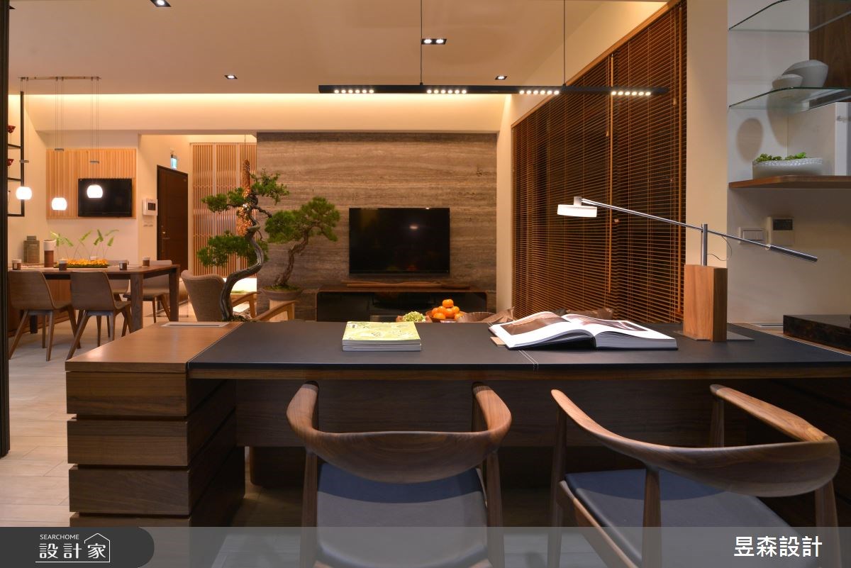 30坪新成屋(5年以下)＿人文禪風客廳餐廳書房案例圖片＿昱森設計室內裝修有限公司＿昱森_04之6