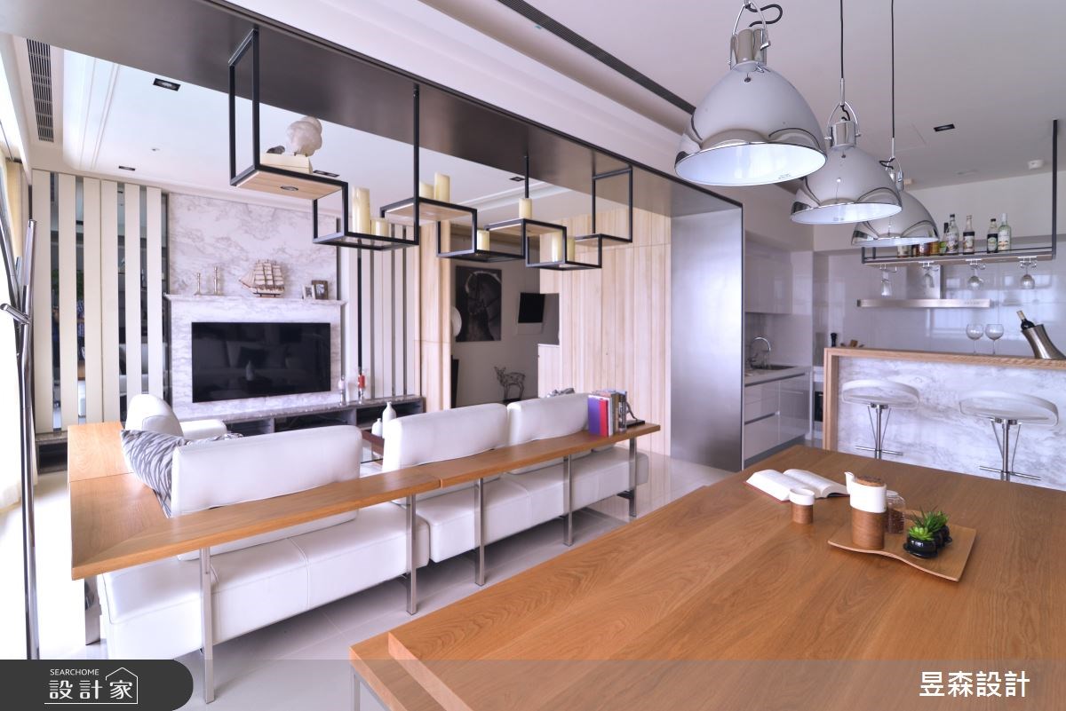 50坪新成屋(5年以下)＿北歐風客廳廚房案例圖片＿昱森設計室內裝修有限公司＿昱森_05之13