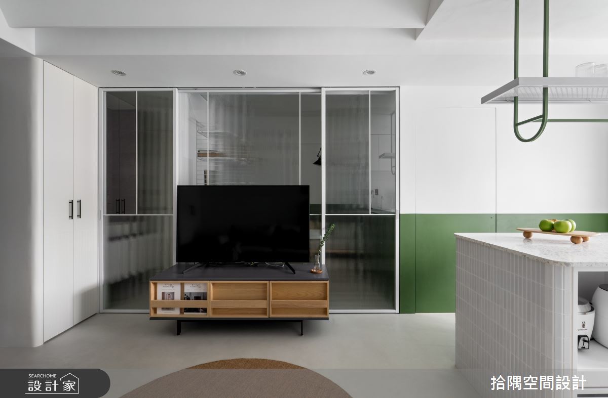 12坪新成屋(5年以下)＿混搭風客廳案例圖片＿拾隅空間設計＿拾隅_謐綠之境 Tranquility in Green｜混搭風之2