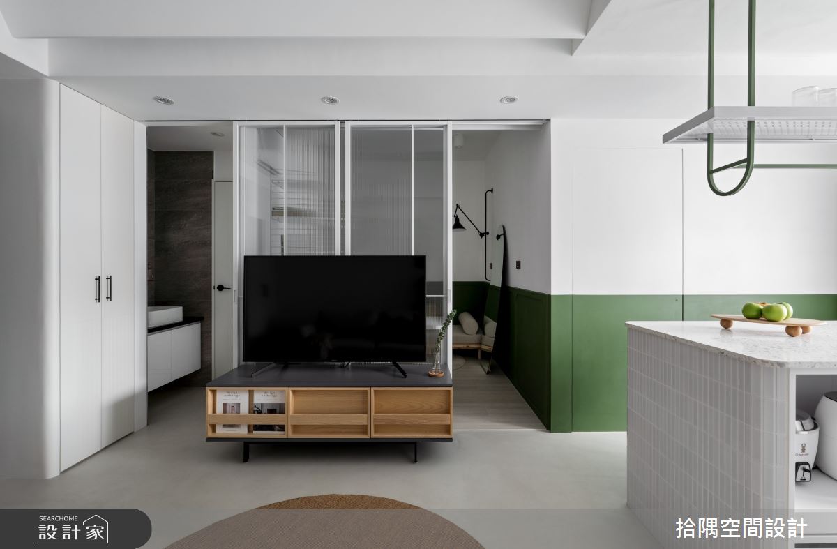 12坪新成屋(5年以下)＿混搭風客廳案例圖片＿拾隅空間設計＿拾隅_謐綠之境 Tranquility in Green｜混搭風之3