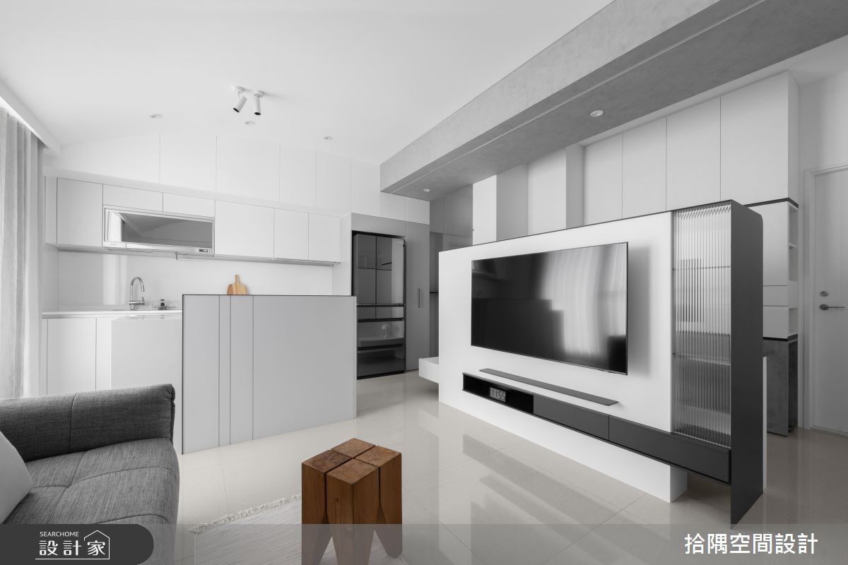14坪預售屋＿簡約風客廳廚房案例圖片＿拾隅空間設計＿拾隅_灰階浮嶼 Island with Grey Scale | 簡約風之9