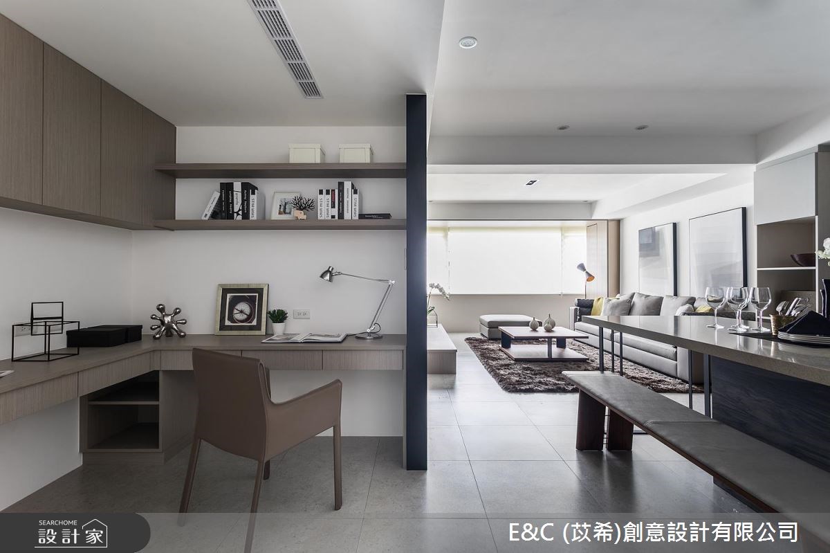 30坪老屋(16~30年)＿簡約風客廳餐廳書房案例圖片＿苡希E&C創意設計有限公司＿苡希_03.台北_30坪簡約風之4