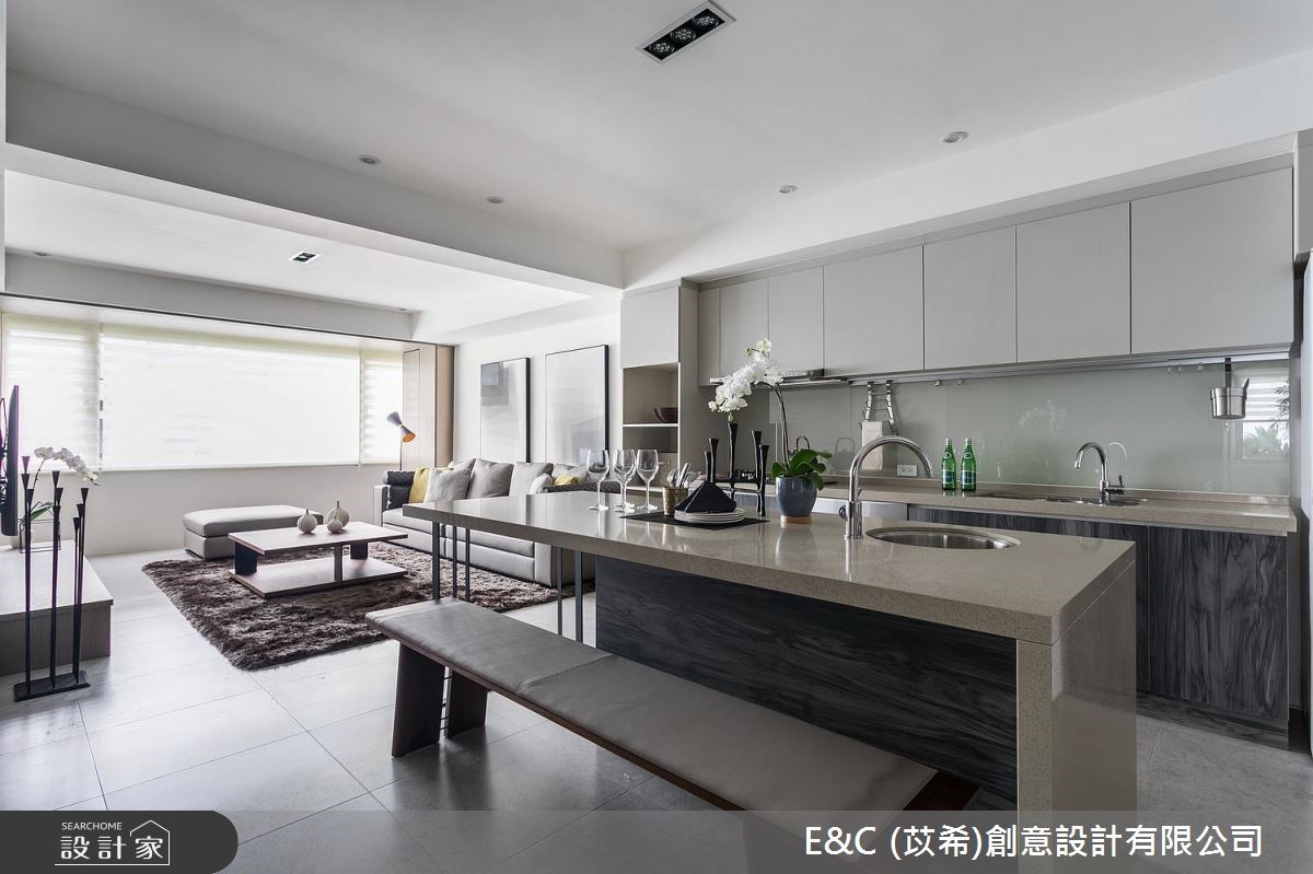 30坪老屋(16~30年)＿簡約風客廳餐廳廚房案例圖片＿苡希E&C創意設計有限公司＿苡希_03.台北_30坪簡約風之5