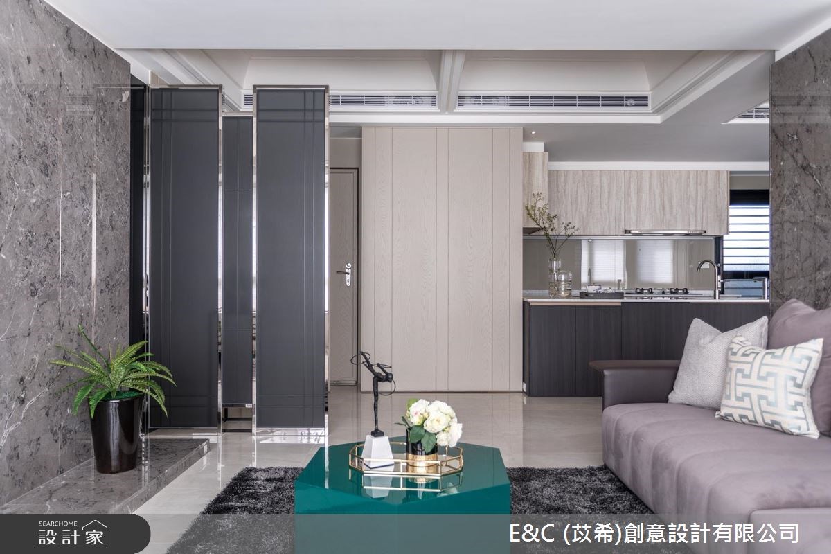 32坪中古屋(5~15年)＿飯店風玄關客廳廚房案例圖片＿苡希E&C創意設計有限公司＿苡希_04.台北_32坪飯店風之5