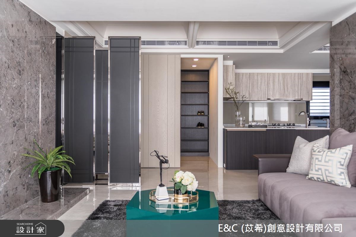 32坪中古屋(5~15年)＿飯店風玄關客廳廚房案例圖片＿苡希E&C創意設計有限公司＿苡希_04.台北_32坪飯店風之6