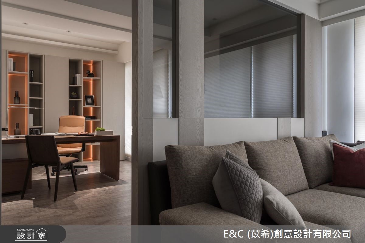 45坪新成屋(5年以下)＿飯店風客廳書房案例圖片＿苡希E&C創意設計有限公司＿苡希_06.新北_45坪飯店風之20