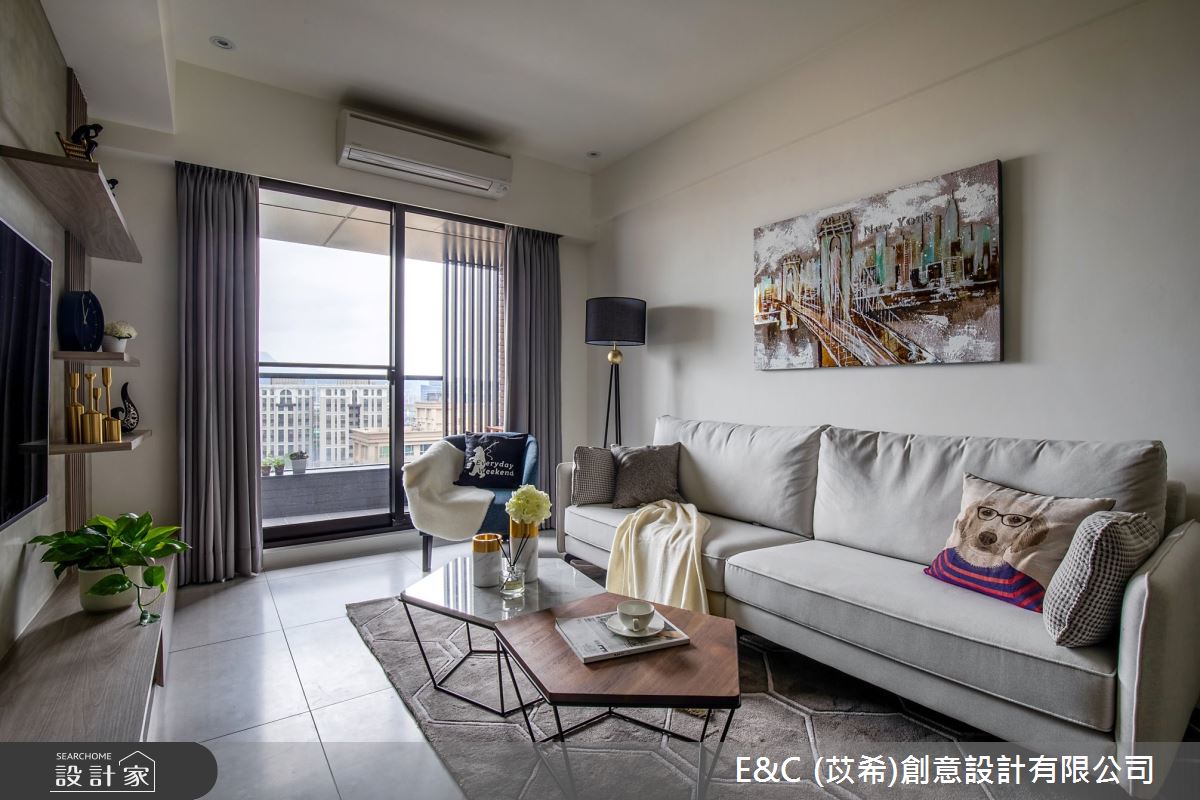22坪新成屋(5年以下)＿混搭風客廳案例圖片＿苡希E&C創意設計有限公司＿苡希_08.台北_22坪混搭風之4