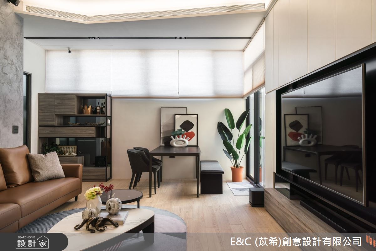 28坪新成屋(5年以下)＿簡約風客廳案例圖片＿苡希E&C創意設計有限公司＿苡希_11.新北_28坪簡約風之9