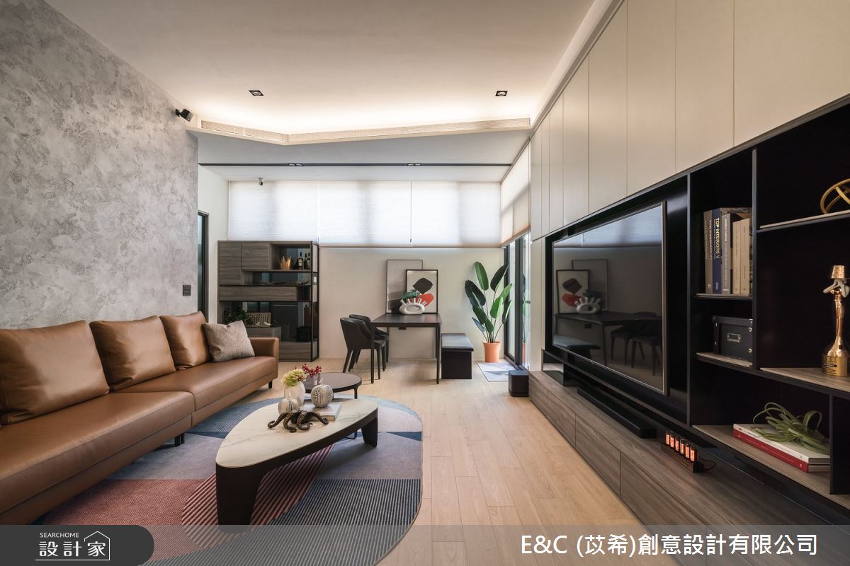 28坪新成屋(5年以下)＿簡約風客廳案例圖片＿苡希E&C創意設計有限公司＿苡希_11.新北_28坪簡約風之8