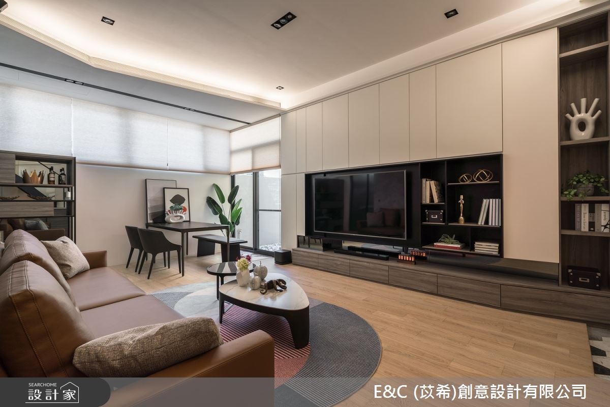 28坪新成屋(5年以下)＿簡約風客廳案例圖片＿苡希E&C創意設計有限公司＿苡希_11.新北_28坪簡約風之12