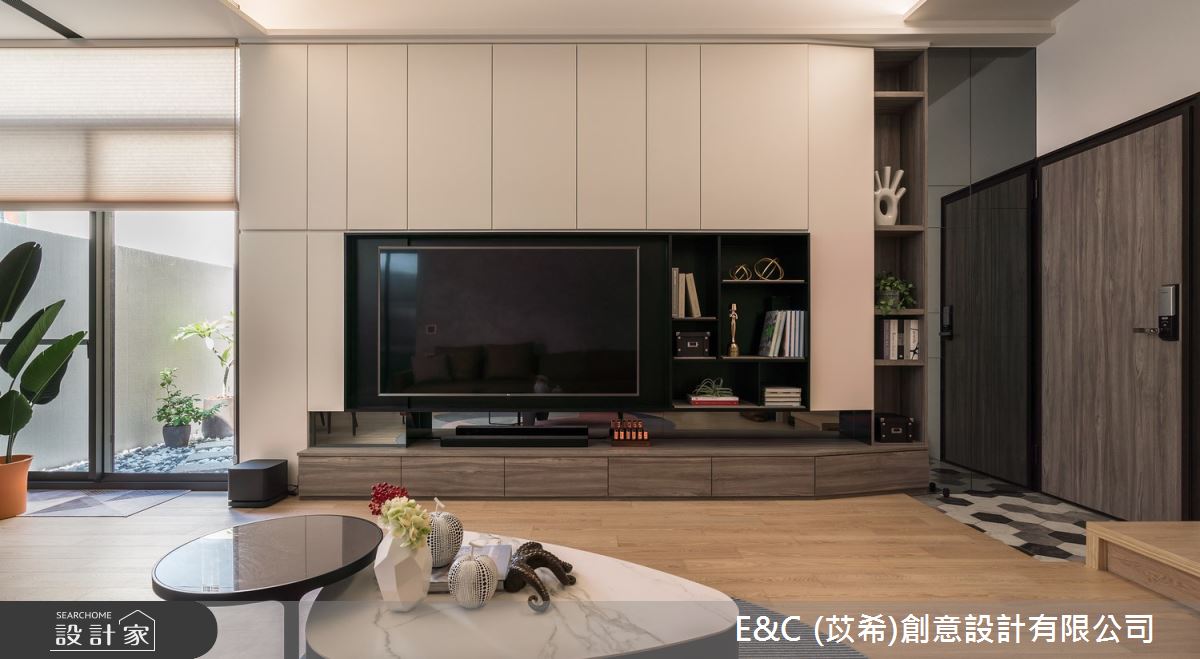 28坪新成屋(5年以下)＿簡約風客廳案例圖片＿苡希E&C創意設計有限公司＿苡希_11.新北_28坪簡約風之11