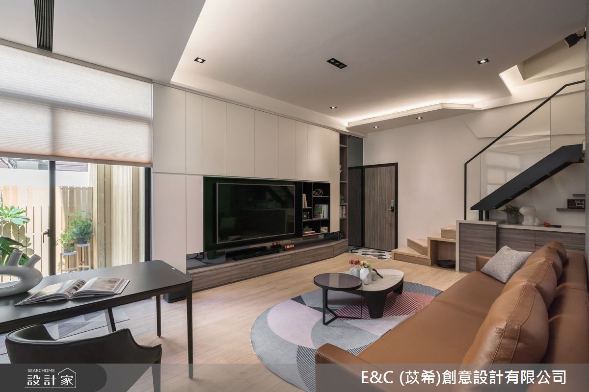 28坪新成屋(5年以下)＿簡約風客廳案例圖片＿苡希E&C創意設計有限公司＿苡希_11.新北_28坪簡約風之13