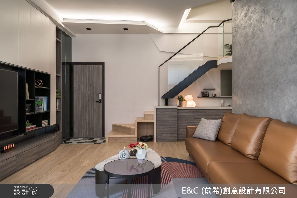 28坪新成屋(5年以下)＿簡約風客廳案例圖片＿苡希E&C創意設計有限公司＿苡希_11.新北_28坪簡約風之14