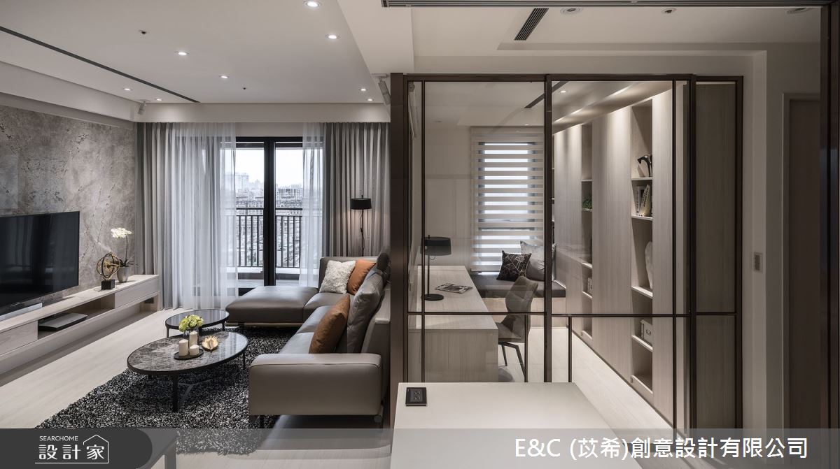 35坪新成屋(5年以下)＿飯店風客廳案例圖片＿苡希E&C創意設計有限公司＿苡希_14.新北_35坪飯店風之12