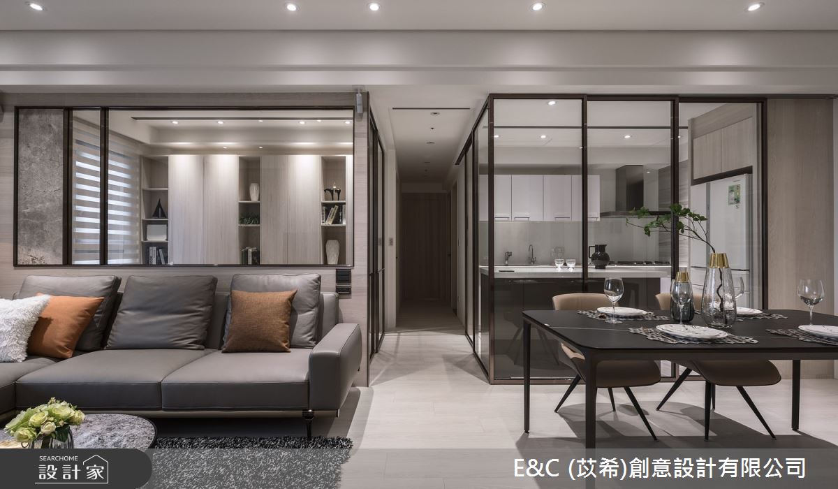35坪新成屋(5年以下)＿飯店風客廳案例圖片＿苡希E&C創意設計有限公司＿苡希_14.新北_35坪飯店風之15