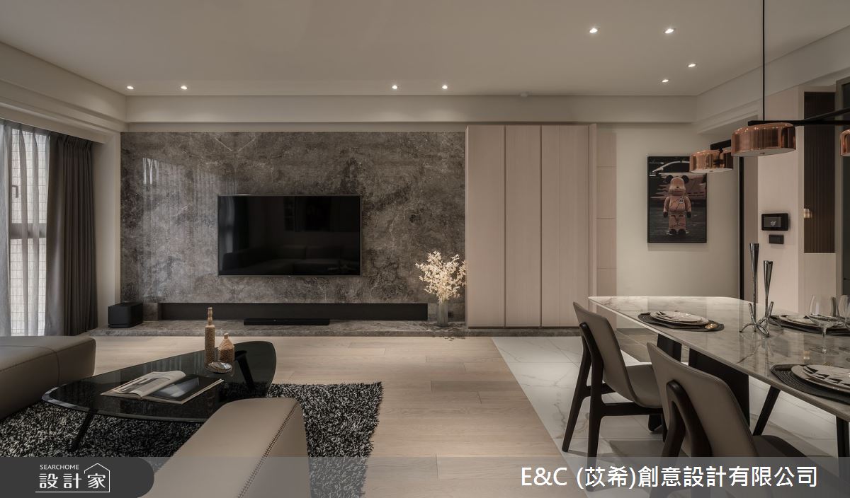 33坪中古屋(5~15年)＿飯店風客廳餐廳案例圖片＿苡希E&C創意設計有限公司＿苡希_18.新北_33坪飯店風之9