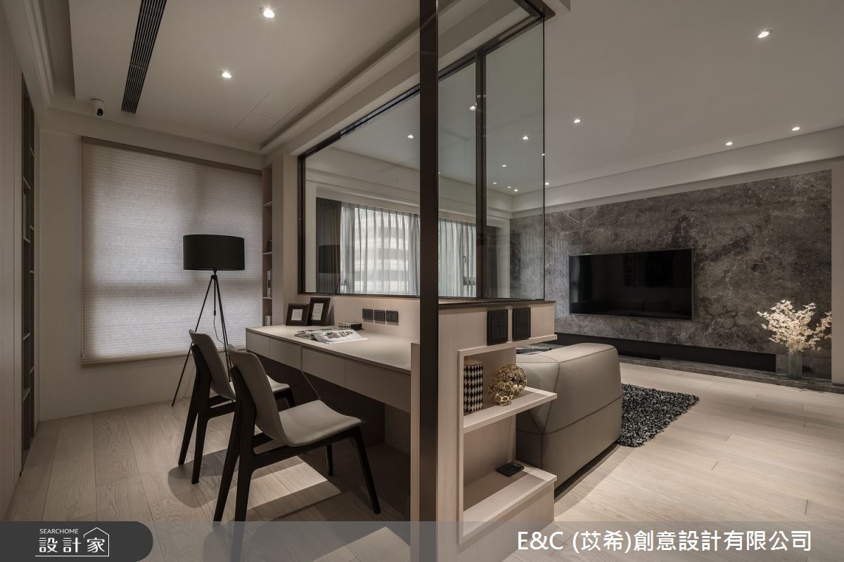 33坪中古屋(5~15年)＿飯店風客廳書房工作區案例圖片＿苡希E&C創意設計有限公司＿苡希_18.新北_33坪飯店風之19