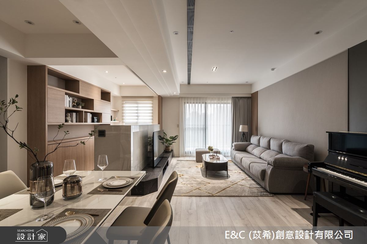 30坪新成屋(5年以下)＿現代風客廳餐廳書房工作區案例圖片＿苡希E&C創意設計有限公司＿苡希_19.桃園_30坪現代風之4