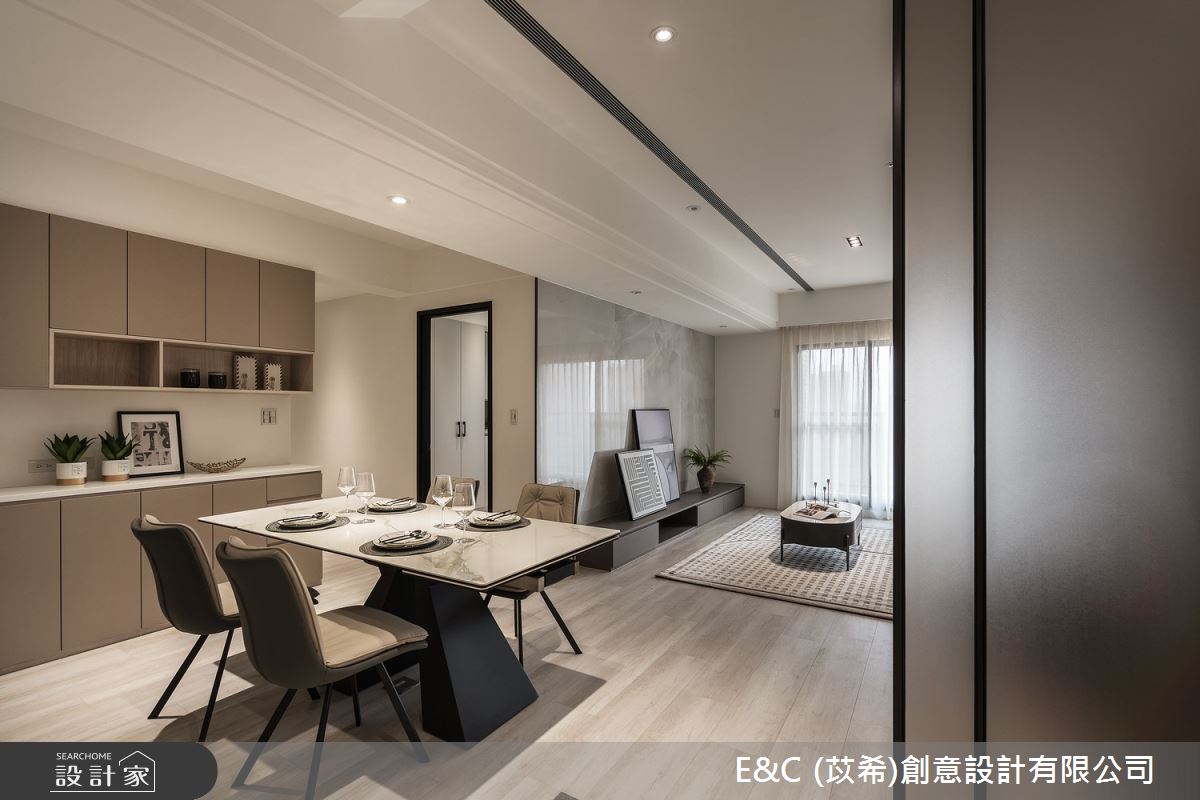 30坪新成屋(5年以下)＿現代風客廳餐廳案例圖片＿苡希E&C創意設計有限公司＿苡希_20.桃園_30坪現代風之1