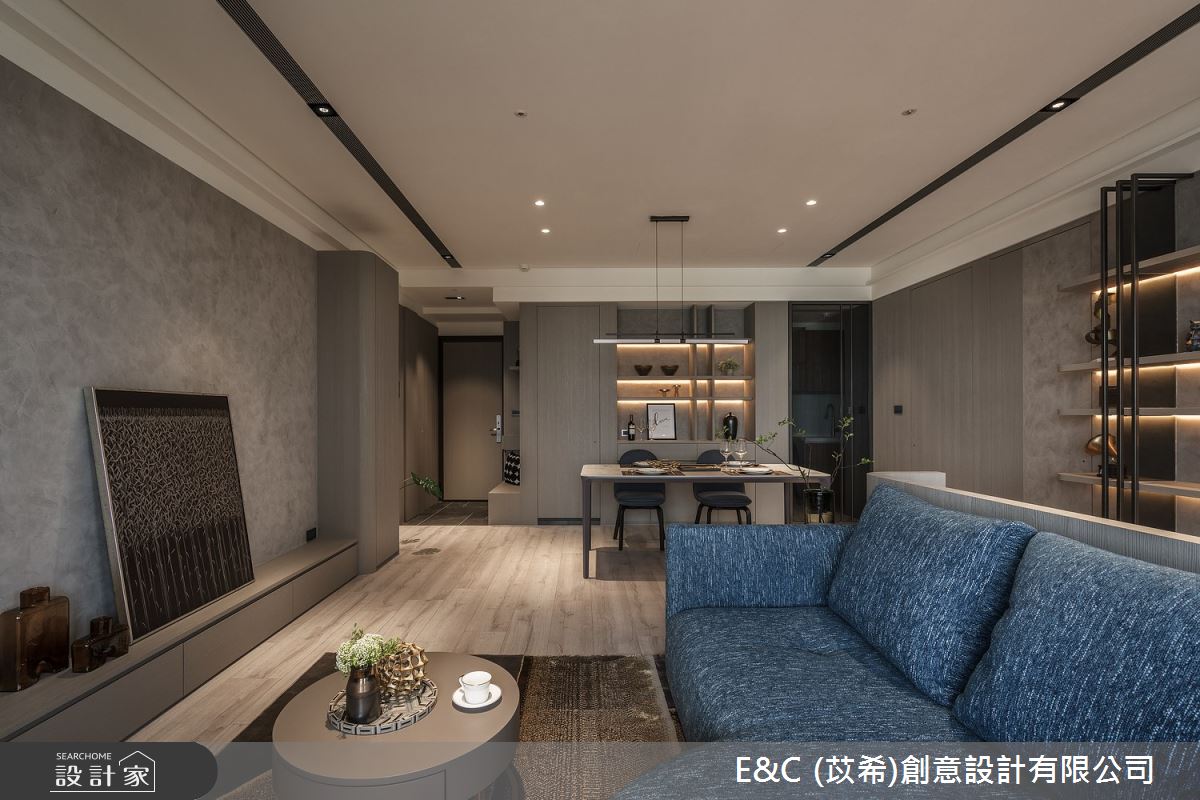 中古屋(5~15年)＿現代風玄關客廳餐廳案例圖片＿苡希E&C創意設計有限公司＿苡希_21.新北_22.6坪現代風之12