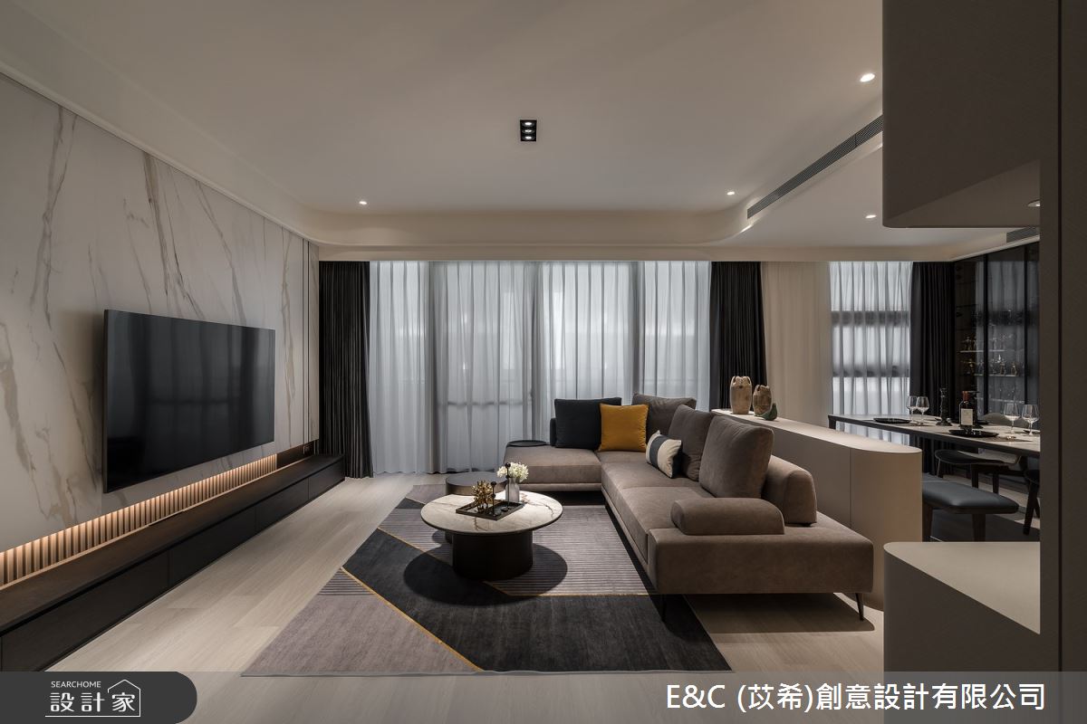45坪新古屋(10年以下)＿現代風客廳案例圖片＿苡希E&C創意設計有限公司＿苡希_26.新北_45坪現代風之3