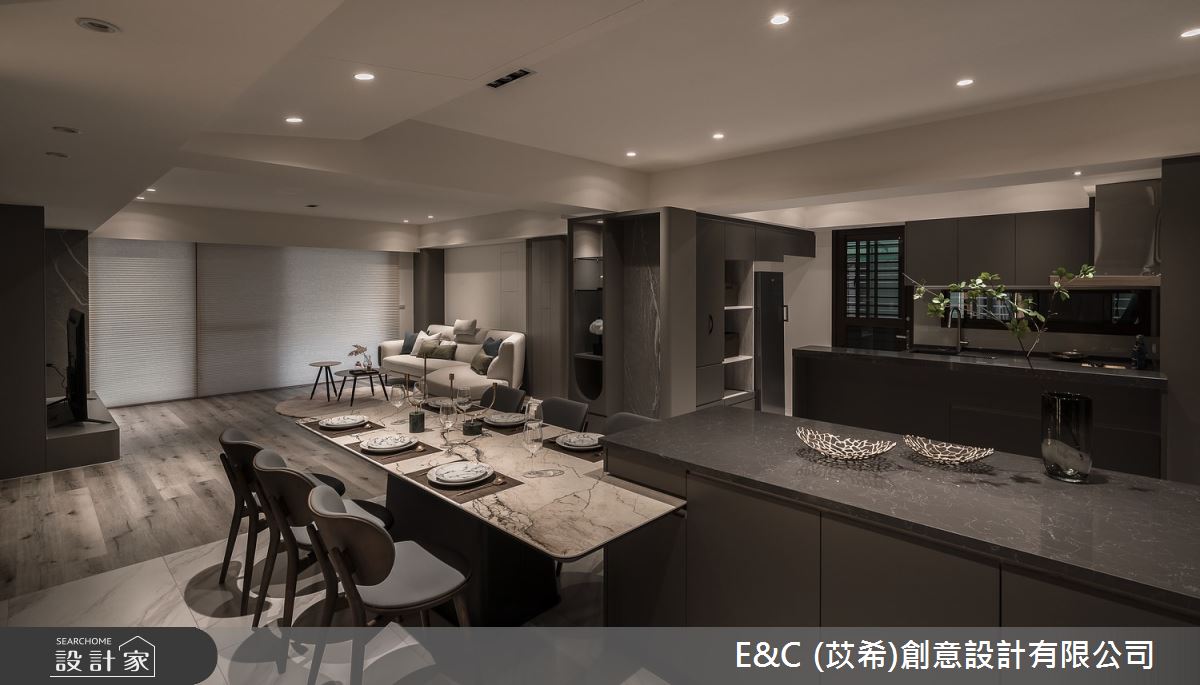 53坪老屋(31~40年)＿現代風客廳餐廳廚房中島案例圖片＿苡希E&C創意設計有限公司＿苡希_27.台北_53坪現代風之16
