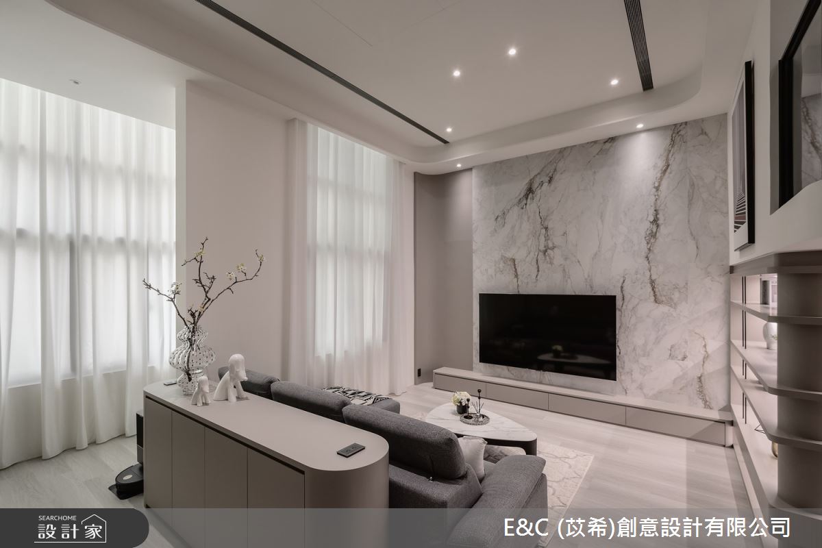 60坪老屋(16~30年)＿現代風客廳案例圖片＿苡希E&C創意設計有限公司＿苡希_28.新北_60坪現代風之1