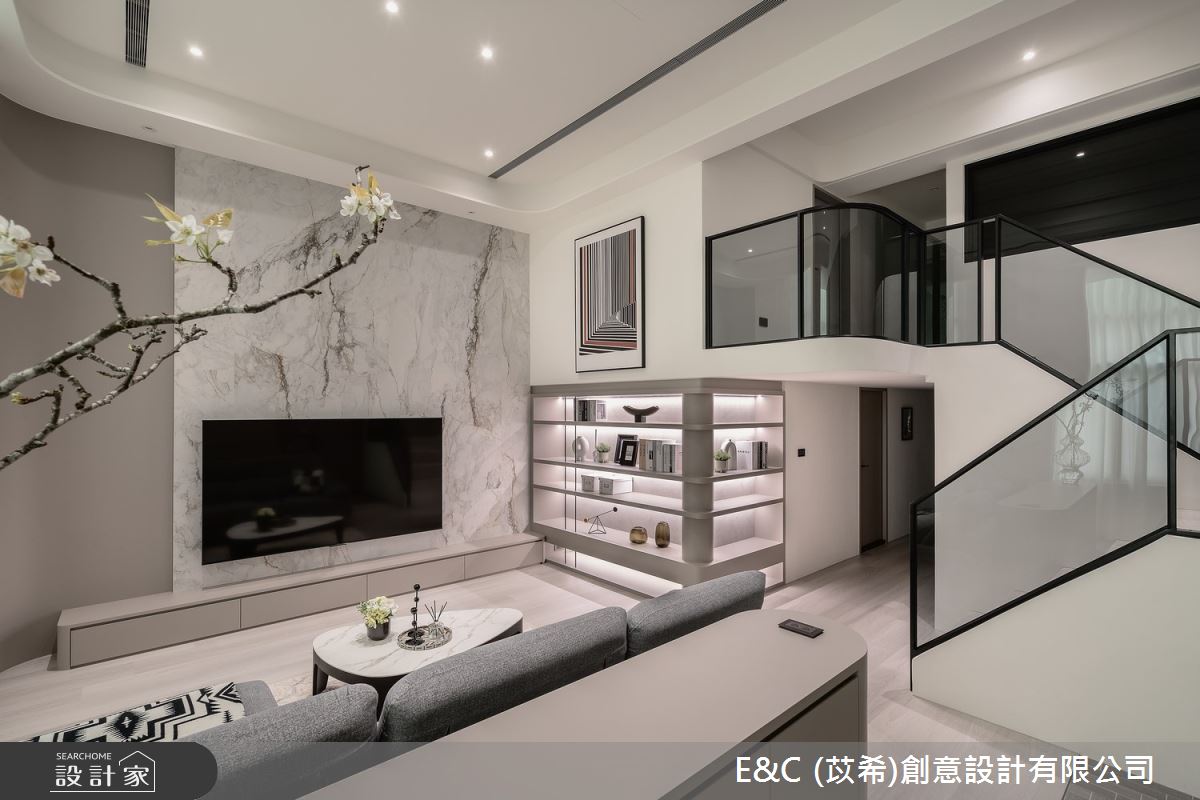 60坪老屋(16~30年)＿現代風客廳樓梯案例圖片＿苡希E&C創意設計有限公司＿苡希_28.新北_60坪現代風之8