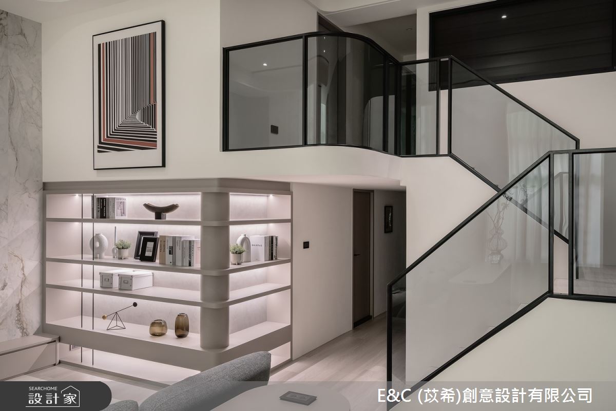 60坪老屋(16~30年)＿現代風客廳樓梯案例圖片＿苡希E&C創意設計有限公司＿苡希_28.新北_60坪現代風之9