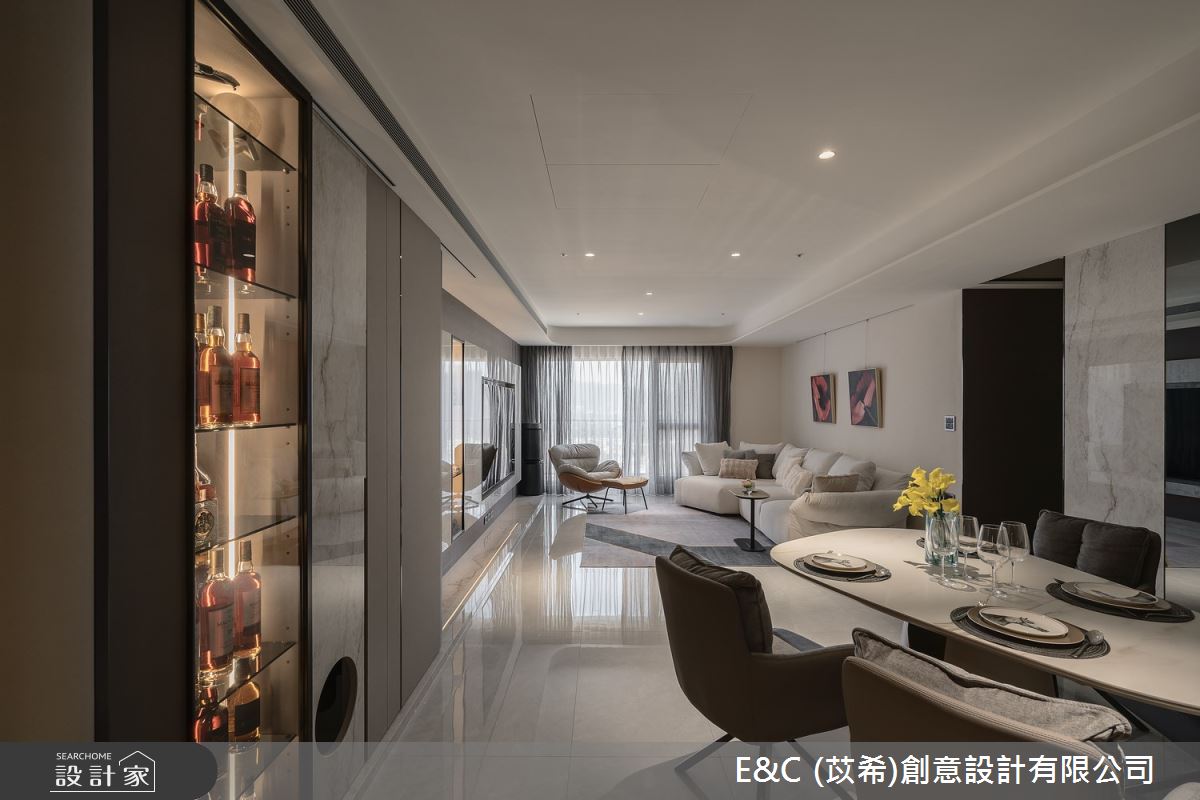 61坪中古屋(5~15年)＿現代簡約風客廳餐廳案例圖片＿苡希E&C創意設計有限公司＿苡希_29.新北_61坪現代簡約風之5