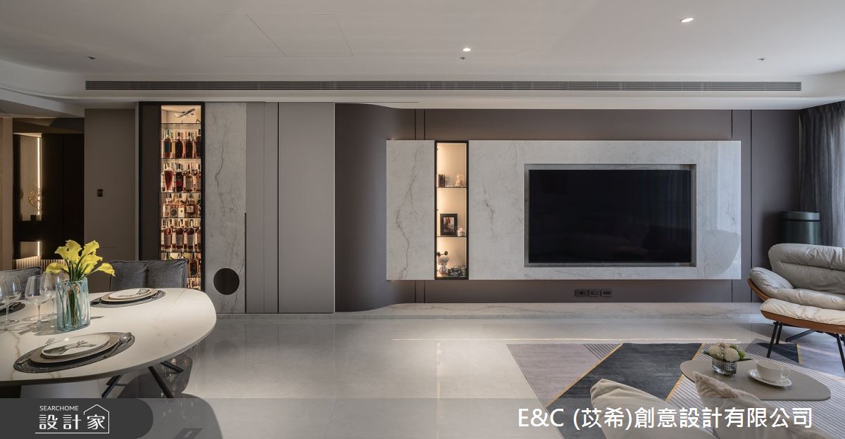 61坪中古屋(5~15年)＿現代簡約風客廳餐廳案例圖片＿苡希E&C創意設計有限公司＿苡希_29.新北_61坪現代簡約風之9