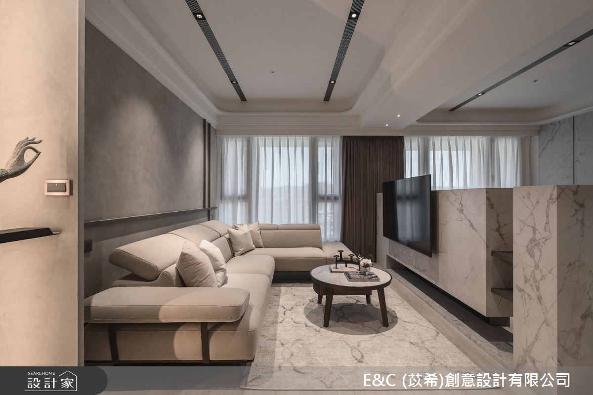 50坪新成屋(5年以下)＿現代簡約風客廳案例圖片＿苡希E&C創意設計有限公司＿苡希_30.新北_50坪現代簡約風之15