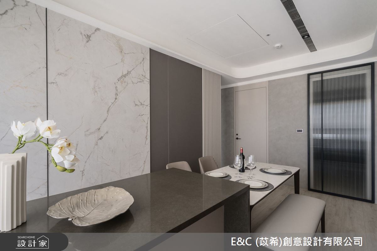 50坪新成屋(5年以下)＿現代簡約風餐廳中島案例圖片＿苡希E&C創意設計有限公司＿苡希_30.新北_50坪現代簡約風之17