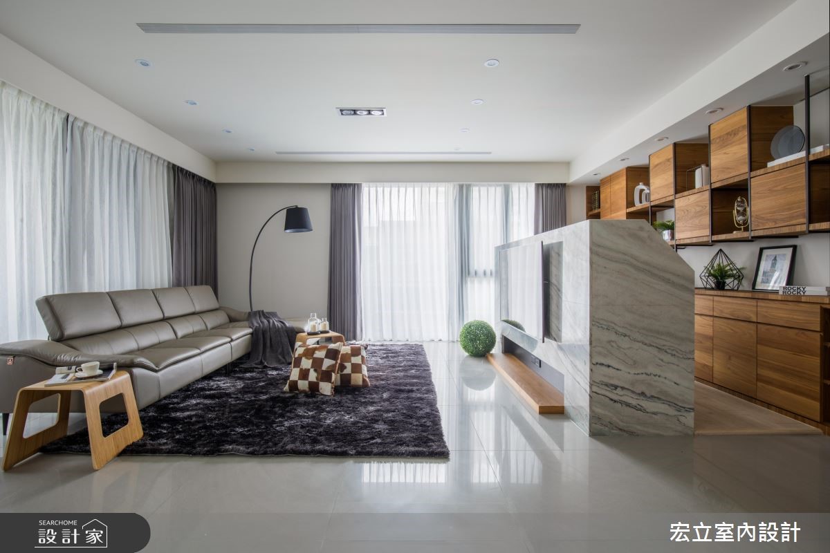 45坪新成屋(5年以下)＿混搭風客廳案例圖片＿宏立室內設計＿宏立_03之2